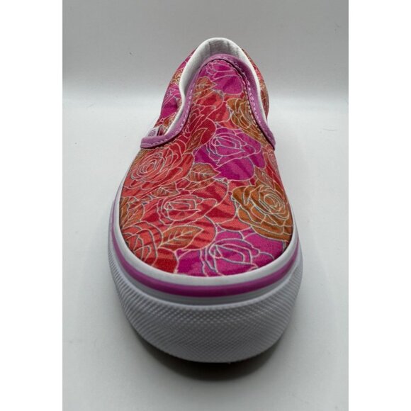 Vans Kids Girls 3 Classic Slip On Floral Canvas Shoes Size Pink Rose Camo New - Picture 7 of 10